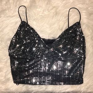 NWT Forever 21 Sequin crop top